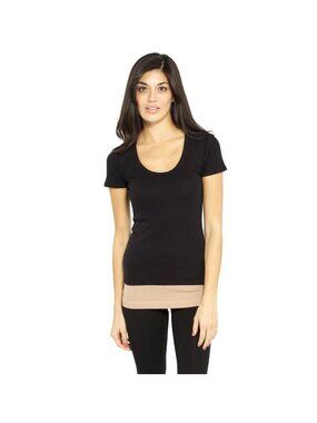 Splendid Lightweight Jersey Scoop Neck Tee Top Black Slim Fit NWT XS